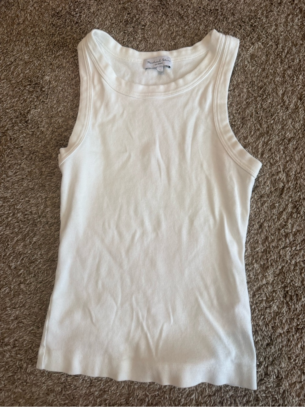 Michael Stars Kids White Ribbed Tank Top